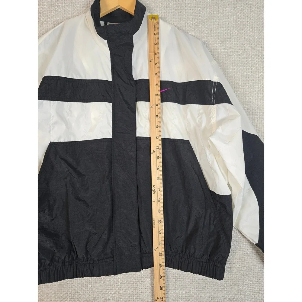 Vintage 90s Nike Windbreaker Jacket Youth L 12-14 Fits Women's‎ S Black White